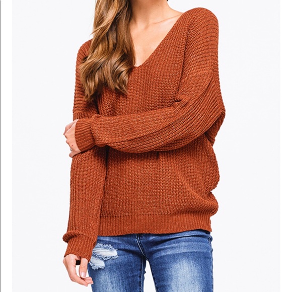 ARRIVEDV-Neck Twist Knotted Sweater Top! - Picture 5 of 6